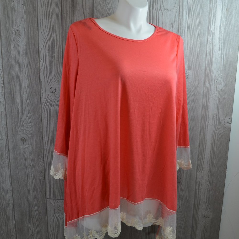 NWT Ella Samani top in salmon PLUS SIZE 1X 2X …